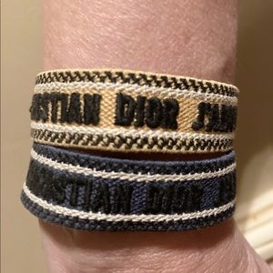 Christian Dior woven woven cotton J’Adior friendship Bracelet set.